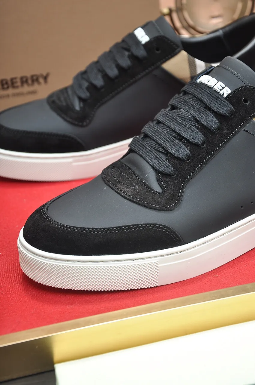 Men's shoes💰480💶[Burberry] (cowhide lining) classic low-top sneakers｜Imported cowhide with classic plaid fabric｜Cow leather lining｜Original outsole｜Fine workmanship and comfortable to wear Size: 38-44 (customized at 45)